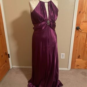 Niki plum prom/ formal dress with train